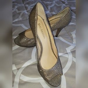 Silver Peep Toe Heels